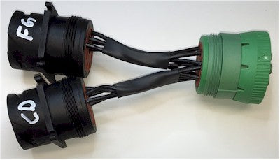 J1939 Type 2 (Green) Female to Dual J1939 type 1 Male Adapter