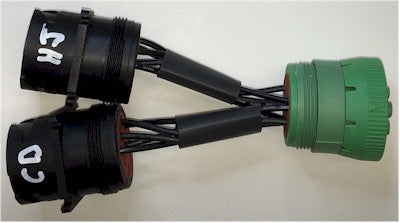 J1939 Type 2 Female H/J to Dual J1939 Type 1 Male Adapter