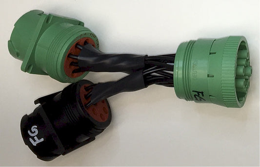 J1939 Type 2 to Type 1 FG/2 Jam Nut Y Cable
